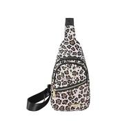 CBFGGOEUDFBS Nylon Embroidered Diamond Grid Ladies Fashion Crossbody Chest Bag Large Capacity Cycling Chests Bags(Leopard)