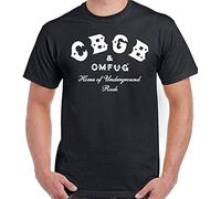 CBGB Text The Home of Punk OMFUG Mens T-Shirt Underground NYC Club Skull Wings Black XL