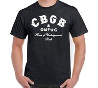 CBGB Text The Home of Punk OMFUG Mens T-Shirt Underground NYC Club Skull Wings Black XL Unisex 100% Cotton Short-Sleeve T-Shirts Black XXL