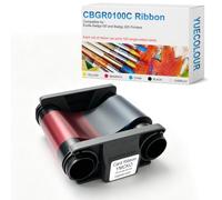 CBGR0100C YMCKO Ribbon Tape Compatible for Evolis Badgy100 & Badgy200 Printers 100 Images Suitable for Printing Membership Cards, ID Cards