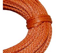 CBKnot Samson Premium Amsteel Blue 1/8" Black and Silver Strong Dyneema Fiber with 2,300 lb. tensile Strength. Torque Free with Low Stretch, 12 Strand, Easy to Splice (1/8" x 50', Orange)