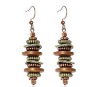 CBLUED Vintage Bronze Copper Turquoise Earrings Handmade Teardrop Earring, 0, Metal, No Gemstone