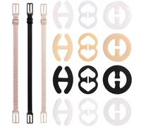 CBMZHF 15Pcs Bra Strap Clips, Anti-Slip Racerback Converter Clips, Soft Elastic Bra Straps Holder for Women, Fits All Cup Sizes, Comfortable Bra Accessories for Tanks & Backless Tops
