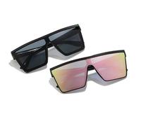 CBMZHF 2 Pairs Oversized Vintage Square Sunglasses - UV400 Protection Flat Top Frame for Festival, Outdoor & Party