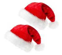 CBMZHF 2PCS, Christmas Hats, Essential items for Christmas season, Deluxe Plush Santa Hat, Thicken Comfortable Classic Red Christmas Hat, for Christmas New Year Festive Theme Party
