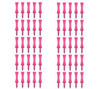 CBMZHF 50pcs Biodegradable Golf Tees 59mm - Eco Friendly Pink Plastic Castle Tees, Durable & Portable Sustainable Tees for Practice