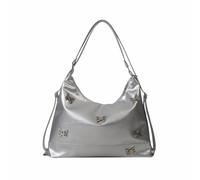 CBMZHF Adjustable Single-Shoulder & Backpack Handbag with Butterfly Decoration - Silver, 30.5x21cm Versatile Convertible Purse for Women, Lightweight Day-to-Night Bag
