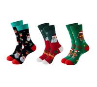 CBMZHF Christmas Socks 3 Pairs Family Matching Set - Snowman Pattern Mid-Calf Holiday Socks, for Women/Men, Soft Cotton Red and White Festive, with Anti-Slip Texture on the Bottom