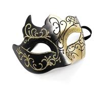 CBMZHF Men's masquerade mask, Venice mask, Easter mask, suitable for Halloween, carnival, party, prom, club costume mask (Golden)