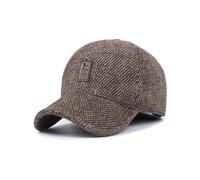 CBMZHF Sport Outdoors The Best Choice Men's Winter Warm Wool Woolen Tweed Peaked Baseball Cap Hat with Foldable Ear Warmer (Brown)