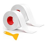 CBMZHF Waterproof sealing tape 3.2 m x 38 mm, self-adhesive joint strips for kitchen, bathroom and sink, white sealant with mounting scraper, gap filler for tiles and pipes