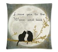 CBOutletArt I love You to the Moon And Back Cotton Linen Decorative Throw Pillow Case Cushion Cover 18*18 Inch a:77