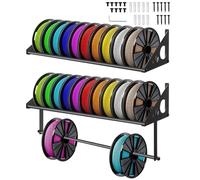 CboZpfa 3D Printer Filament Storage Rack,Wall Mount 3D Printer Filament Storage Rack and work,3D Filament Storage Shelf,2 Pack Filament Spool Racks,Heavy Duty Metal Shelf for TPU/PLA/ABS