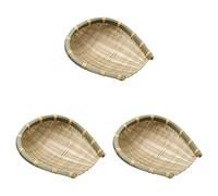 CBPNEISEK 3 Pcs Bamboo Drain Basket Fruit Holder Woven Basket Fruit Storage Container Fruit Basket Storage Basket Fruits Basket Food Container Drying Basket Handmade Basket Home Decor/149