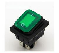 CBQZCHWDKT 1pc Green Latching Rocker Toggle Switch IP55 4Pin 2Position AC250V/16A LED illuminated