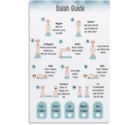 CBQZCHWDKT Salah Prayer Step By Guide Islamic How To Pray Namaz Wudu Dua Muslim Daily Routine Chart(Unframed,16x24inch(40x60cm))