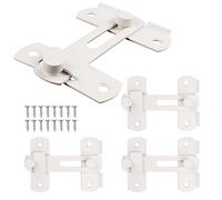 CBRIGHT 4 Packs Barn Door Latches, Stainless Steel barn gate flip Door Latch Bi-fold Door Lock,Sliding Door Lock Wine Cabinet Closet Door Latches (White)