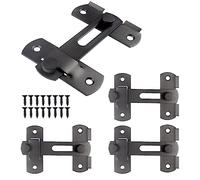 CBRIGHT 4 Packs Barn Door Latches, Stainless Steel barn gate flip Door Latch Bi-fold Door Lock,Sliding Door Lock Wine Cabinet Closet Door Latches (Black)