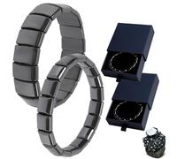 CBRPVT 4 Pcs Hematite Bracelet Men, Hematite Bracelet, Hematites Bracelet For Men, Confidence and Focus, Suitable for Matching With Different Outfits or Sharing with Loved Ones