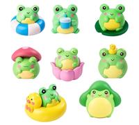 CBRPVT 8PCS Mini Frogs, Tiny Frogs Figurines, Cute Frog Toys for Home Decor, Garden Landscaping, Mini Animals Collection, Gift for Girls, Boys and Collectors