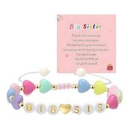 CBRPVT Big Sister Gifts, Heartfelt Bracelet for Sisters, Birthday for Big Sis, Adjustable Sister Jewelry, Long Distance Family Keepsake
