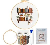 CBRPVT Embroidery Kits, Embroidery Kit for Vase Bookshelf, Embroidery Kit for Beginners with Complete Supplies, DIY Punch Needle Kit for Home Decoration Crafting and Relaxation