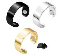 CBRPVT Rings for Women and Men, Menopause Ring, Ring Set of 3 with Gift Box, Gold Silver Black