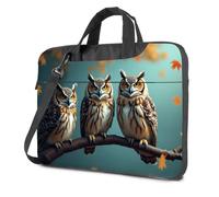 CBRT 15.6 Laptop Case Three Wise Owls Perched On A Branch Laptop Bag Laptop Travel Backpack Laptop Bag For Women 17 Inc(26x36cm)