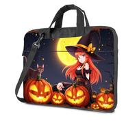 CBRT 17 Inch Laptop Backpack Halloween Witch With Pumpkins Under The Moon Laptop Bag Carry On Backpack Tote Bag For Women(29x38cm)