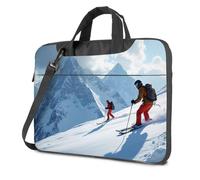 CBRT 17 Inch Laptop Backpack Two Skiers Ascend A Snowy Mountain Peak Laptop Bag Carry On Backpack Tote Bag For Women(29x40cm)