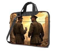 CBRT 17 Inch Laptop Backpack Two Soldiers In Uniform Share A Glass Of Wine Amidst Ruins Laptop Bag Carry On Backpack Tote Bag For Women(26x36cm)