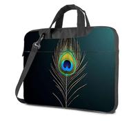 CBRT Black Bag A Vibrant Peacock Feather Against A Dark Background Laptop Bag Laptop Case Tote Bag For Women(29x38cm)