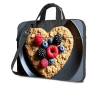CBRT Black Bag Heart-Shaped Breakfast With Fresh Berries Laptop Bag Laptop Bags Laptop Backpack For Women(26x36cm)