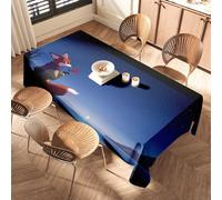 CBRT Black Tablecloth A Fox Holding A Rose Gazes At The Stars Elastic Edged Table Cover Bluey Tablecloth Gold Table Runner