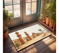 CBRT Boys Room Decor Teenager A Desert Scene With A Mosque, Minarets, And Palm Trees Doormat Funny Bathroom Decor Winter Door Mat Outdoor(40X60CM)