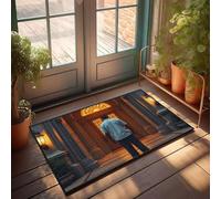 CBRT Boys Room Decor Teenager A Man Stands Before An Illuminated Doorway Doormat Funny Bathroom Decor Winter Door Mat Outdoor(65X90CM)