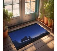 CBRT Boys Room Decor Teenager A Silhouette Of A Person Playing A Grand Piano Under A Starry Night Sky Doormat Funny Bathroom Decor Winter Door Mat Outdoor(50X80CM)