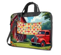 CBRT Carry On Backpack A Vibrant Quilt Hangs Outside A Red Barn, Surrounded By Lush Greenery And An Old Truck Laptop Bag 16 Inch Laptop Case Laptop Travel Backpack(29x40cm)