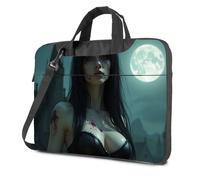 CBRT Carry On Backpack A Woman In Black Leather With Blood, Standing Under A Full Moon Laptop Bag Laptop Backpacks Carry On Backpack(29x38cm)