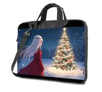 CBRT Computer Backpack For Men A Girl In Red Gazes At A Snowy Christmas Tree Laptop Bag 16 Inch Laptop Case 15.6 Laptop Case(26x36cm)