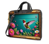 CBRT Computer Backpack For Men A Hummingbird Perches On Vibrant Pink Flowers In An Ornate Frame Laptop Bag 15.6 Laptop Case 15.6 Laptop Case(29x40cm)