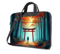 CBRT Computer Backpack For Men A Person Stands Under A Red Torii Gate In An Autumn Forest Laptop Bag Travel Laptop Backpack Laptop Backpack(26x36cm)