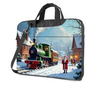 CBRT Computer Backpack For Men A Snowy Village With A Green Train And Santa Claus Laptop Bag 17 Inch Laptop Backpack Laptop Travel Backpack(26x36cm)