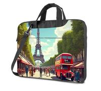 CBRT Computer Backpack For Men A Vibrant Street Scene In Paris With The Eiffel Tower In The Background Laptop Bag Computer Cases For Laptops Travel Laptop Backpack(29x38cm)