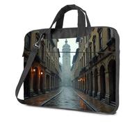 CBRT Computer Backpack For Men A Wet Cobblestone Street Lined With Historic Buildings Leads To A Distant Clock Tower Laptop Bag Travel Laptop Backpack Laptop Backpack(29x38cm)
