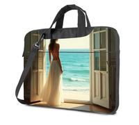 CBRT Computer Backpack For Men A Woman In A White Dress Stands By An Open Door Laptop Bag Computer Cases For Laptops Travel Laptop Backpack(29x40cm)