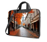 CBRT Computer Backpack For Men Autumn Leaves Line A Cobblestone Street With Historic Buildings Laptop Bag Travel Laptop Backpack Laptop Backpack(29x40cm)