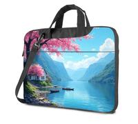 CBRT Computer Backpack For Men Cherry Blossoms By The Lake With Boats Laptop Bag Computer Cases For Laptops Travel Laptop Backpack(29x40cm)