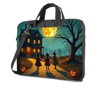 CBRT Computer Backpack For Men Three Witches Walk Towards A Haunted House On Halloween Night Laptop Bag 16 Inch Laptop Case 15.6 Laptop Case(29x38cm)