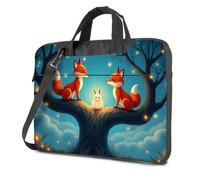 CBRT Computer Backpack For Men Two Foxes And A Bunny Sit On A Glowing Tree Branch Laptop Bag 17 Inch Laptop Backpack Laptop Travel Backpack(26x36cm)